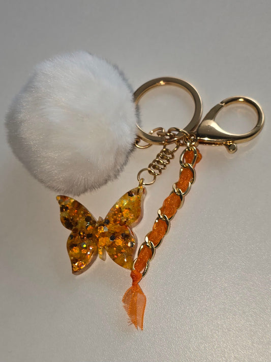 Porte-clé / Papillon orange