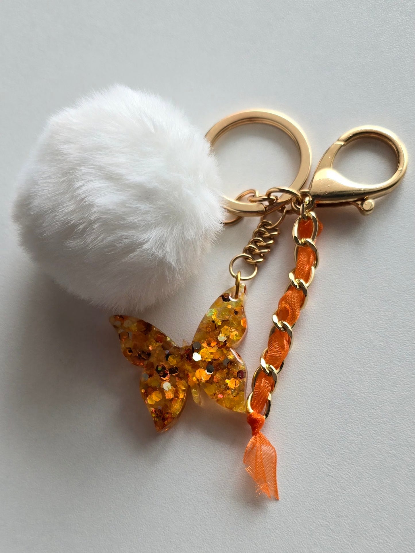 Porte-clé / Papillon orange