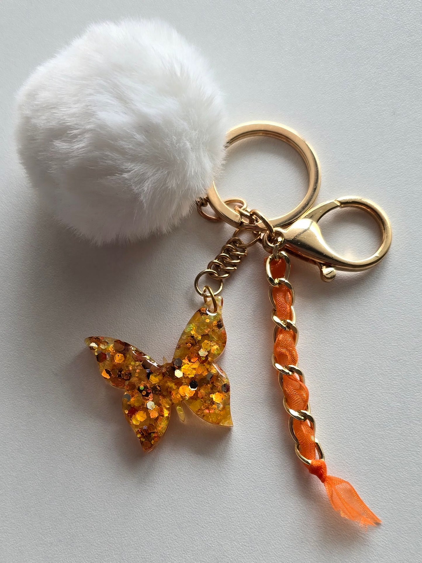 Porte-clé / Papillon orange