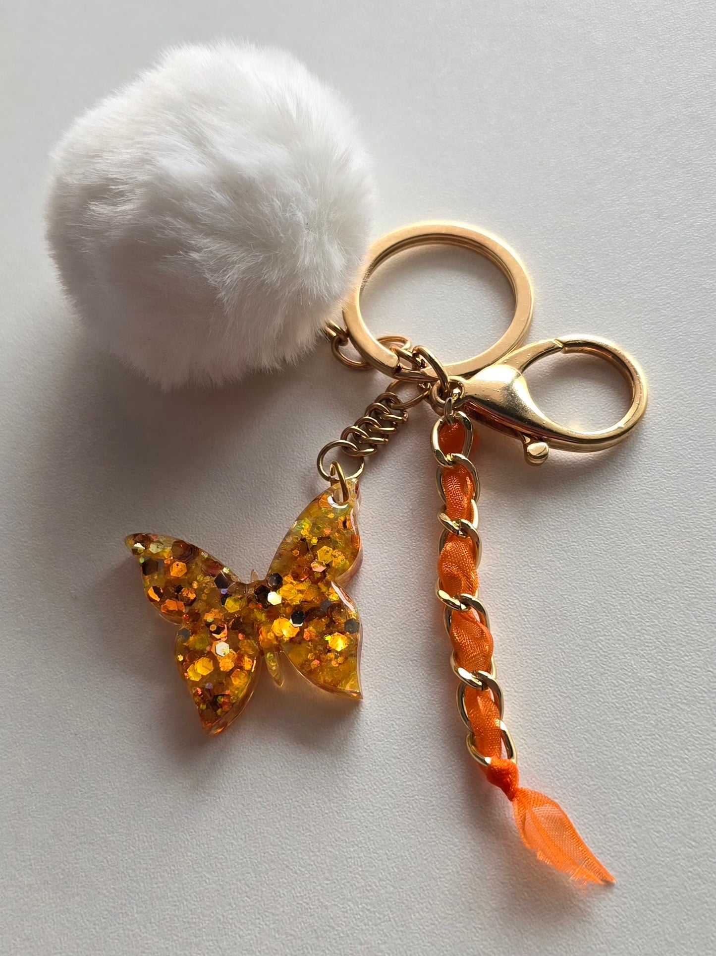 Porte-clé / Papillon orange