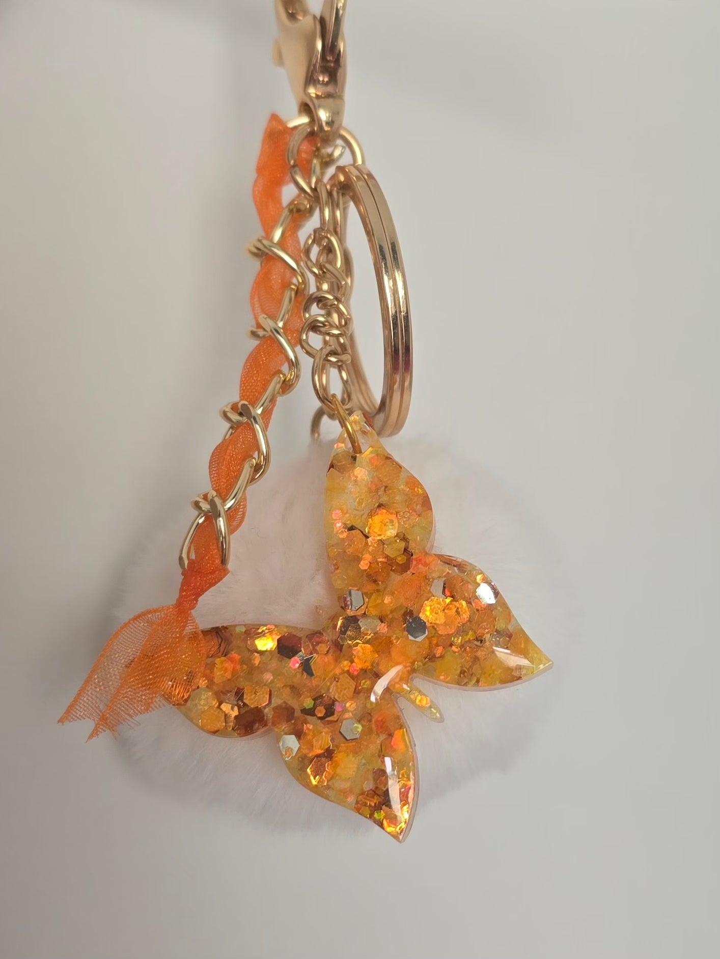 Porte-clé / Papillon orange