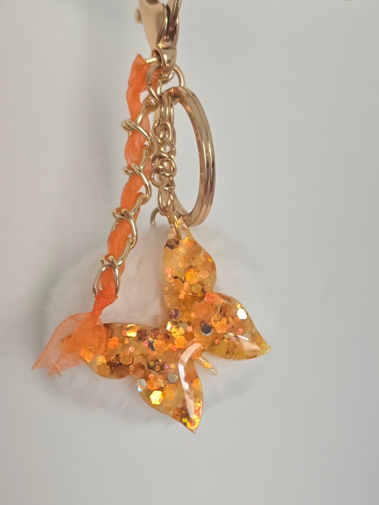 Porte-clé / Papillon orange