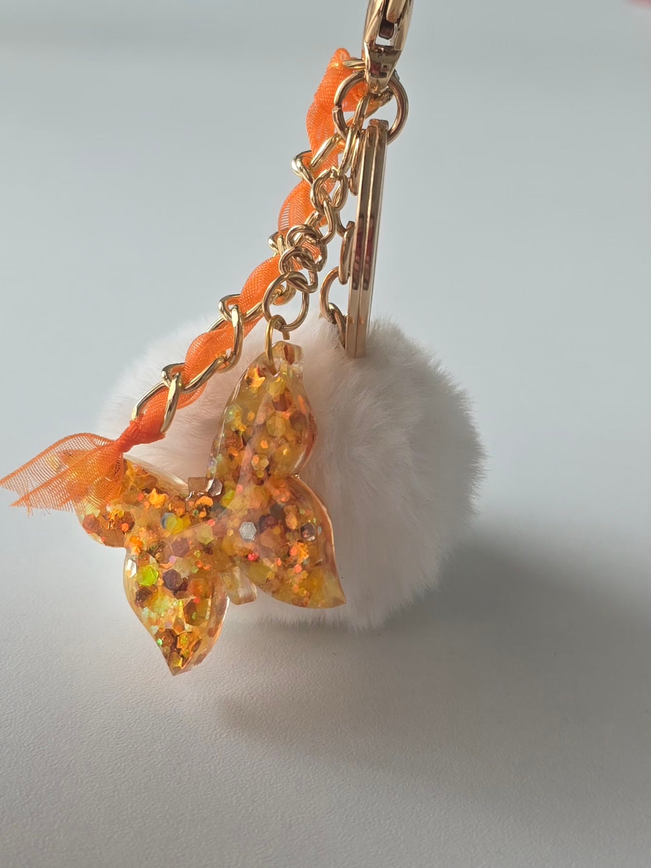Porte-clé / Papillon orange