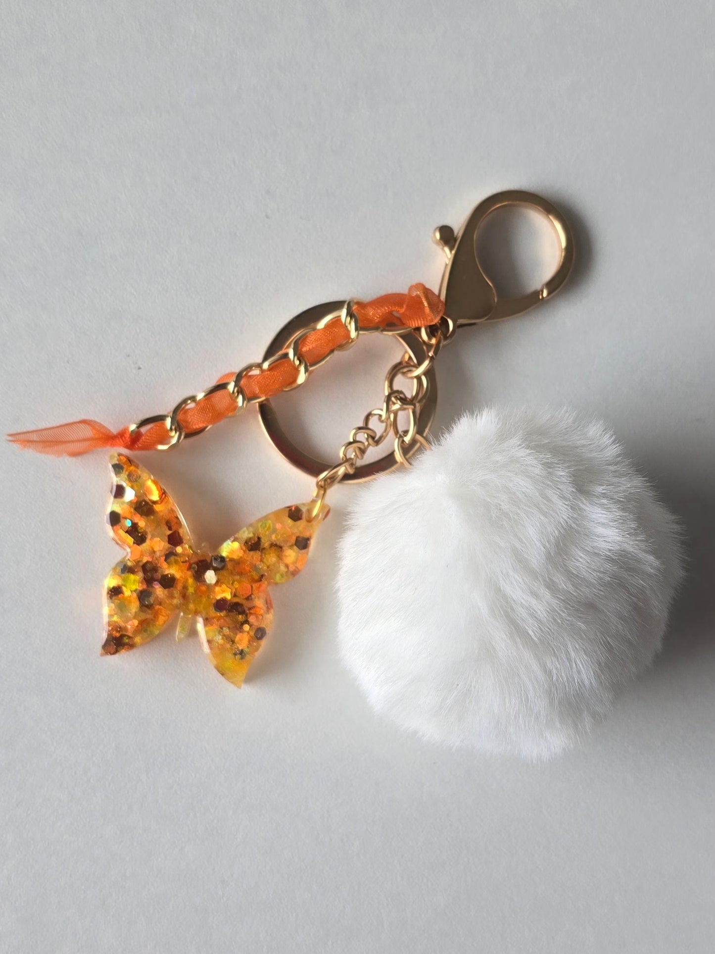 Porte-clé / Papillon orange