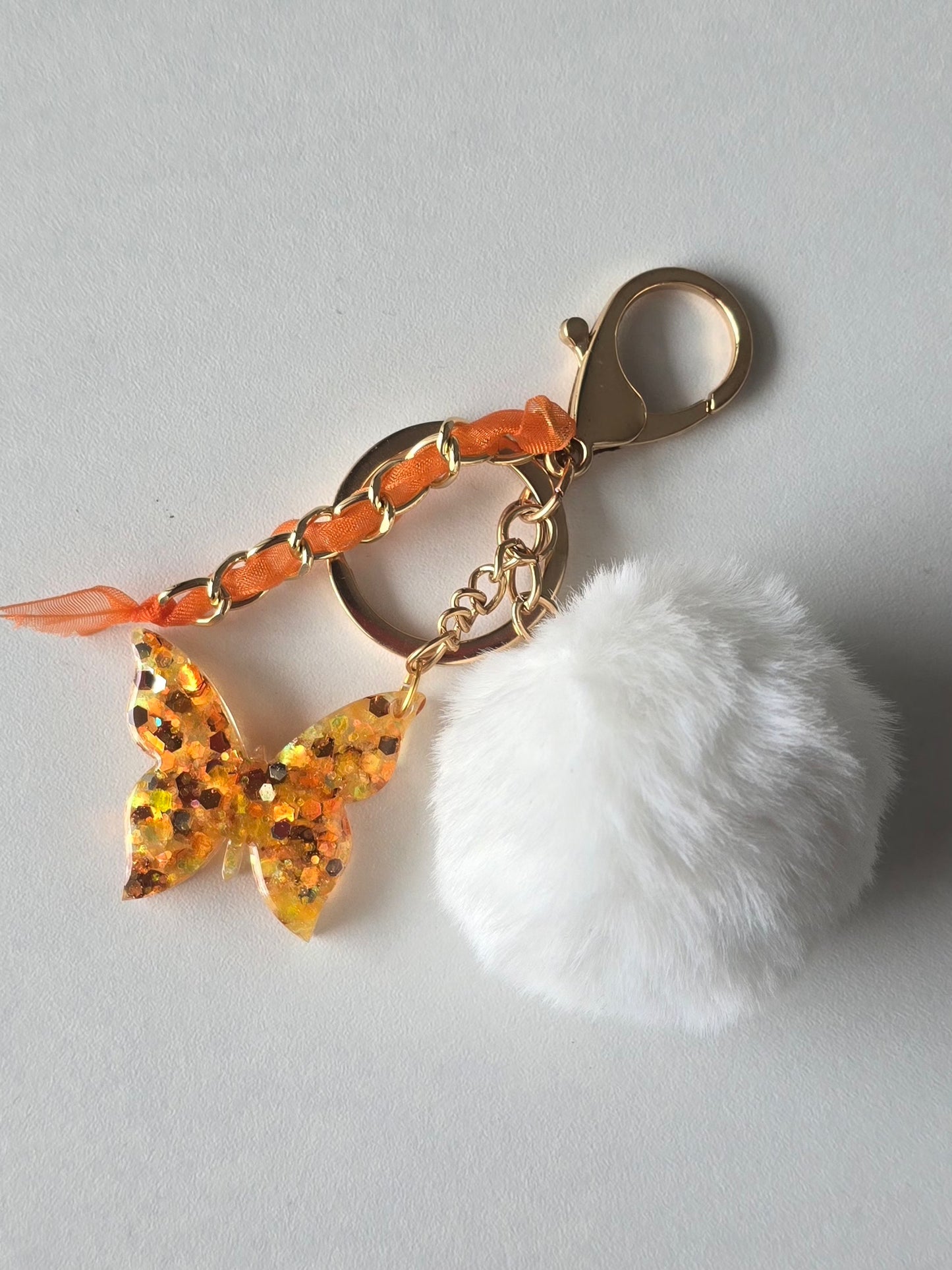 Porte-clé / Papillon orange
