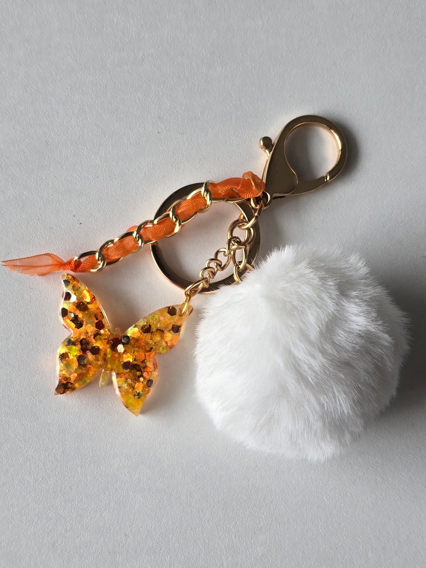Porte-clé / Papillon orange