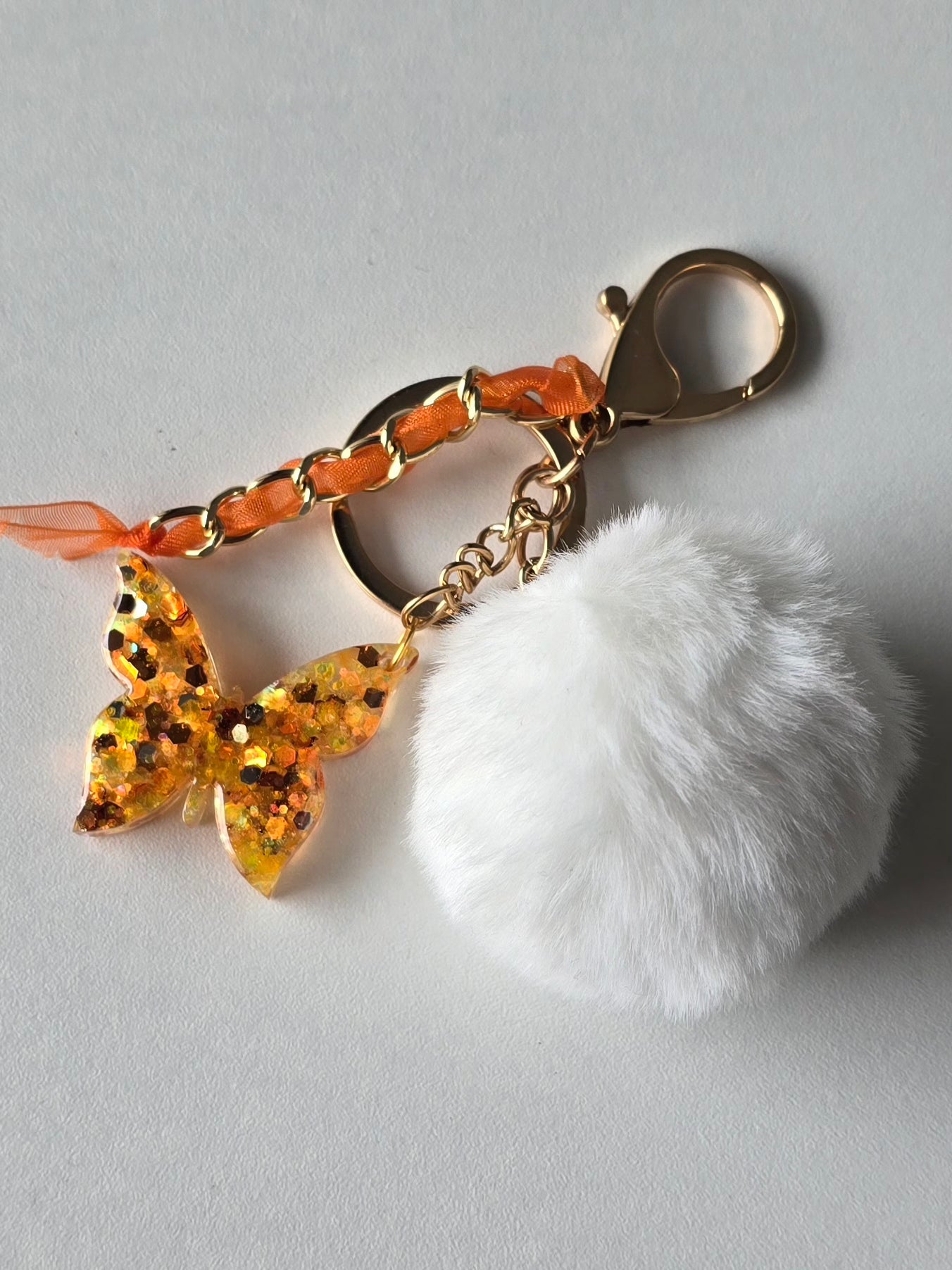 Porte-clé / Papillon orange