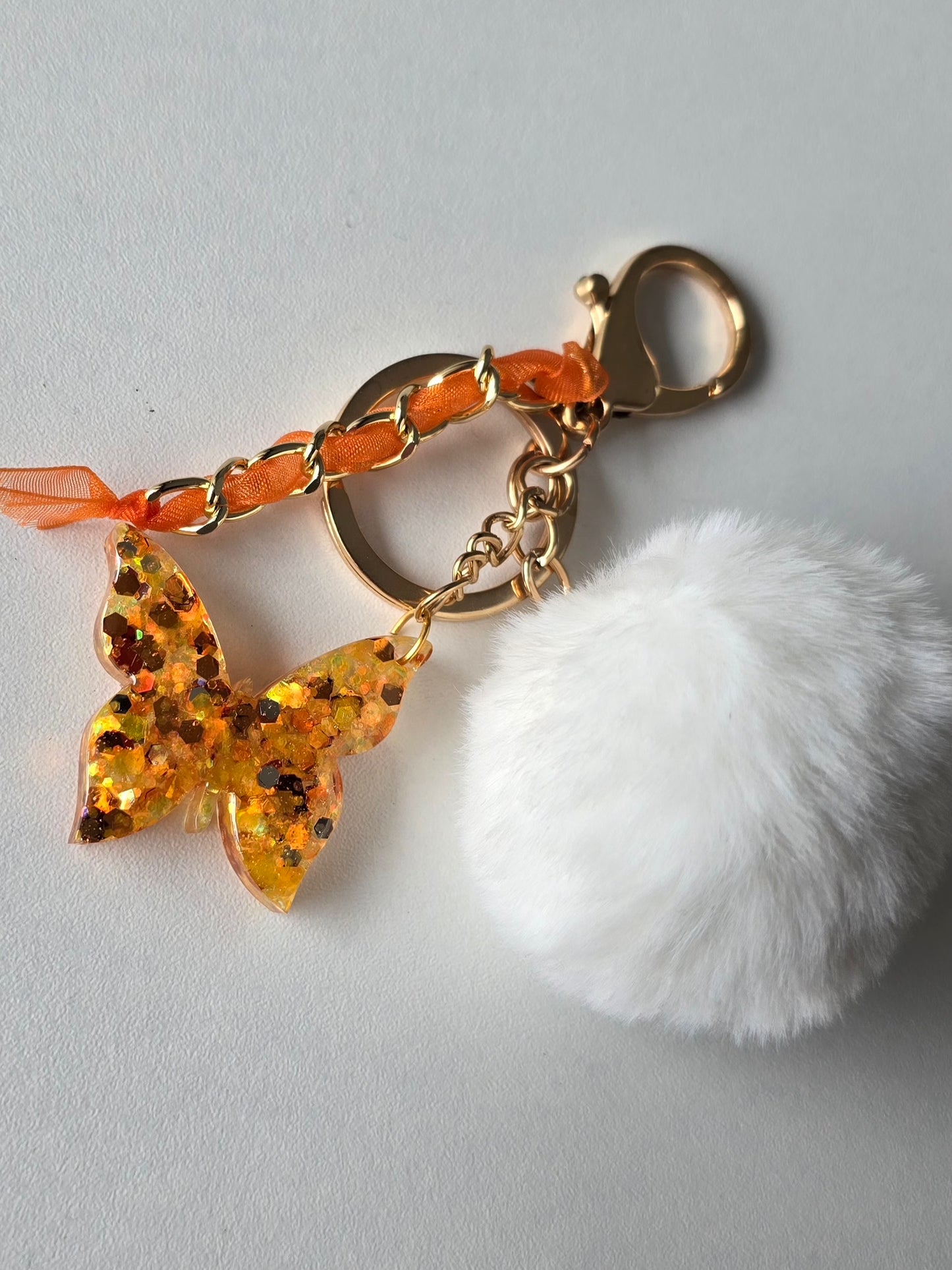 Porte-clé / Papillon orange