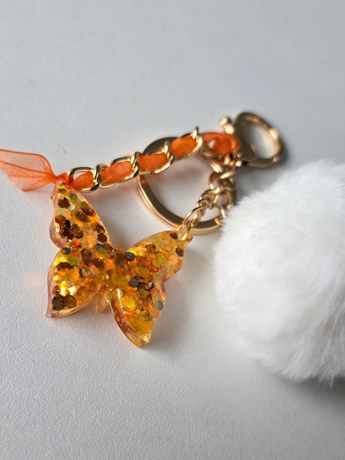 Porte-clé / Papillon orange