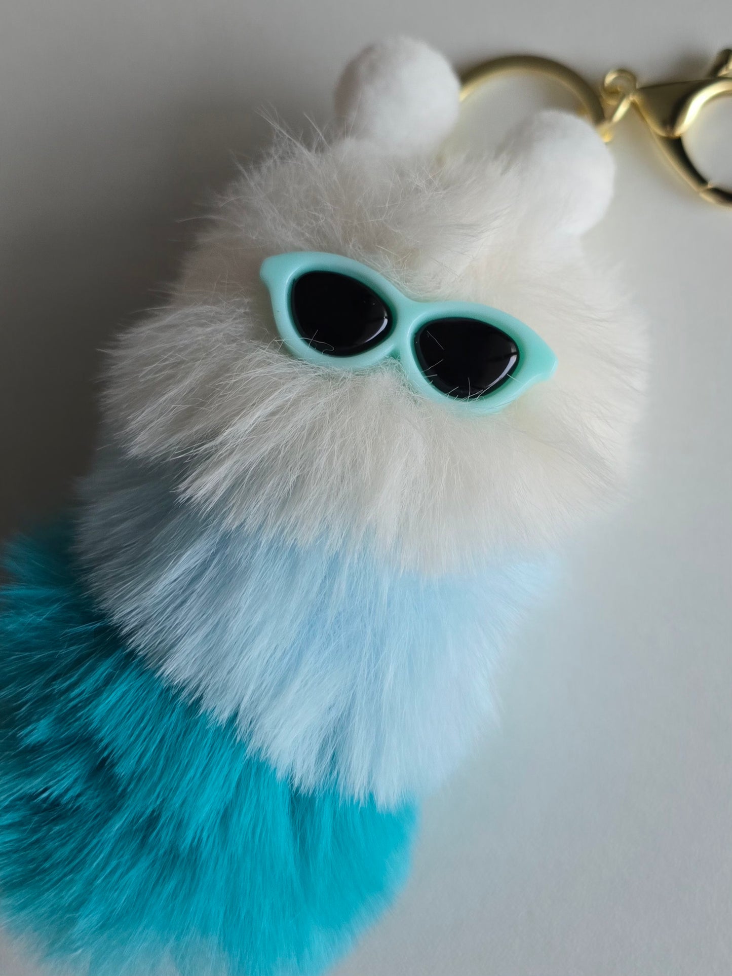 Porte-clé mini chenille pompons