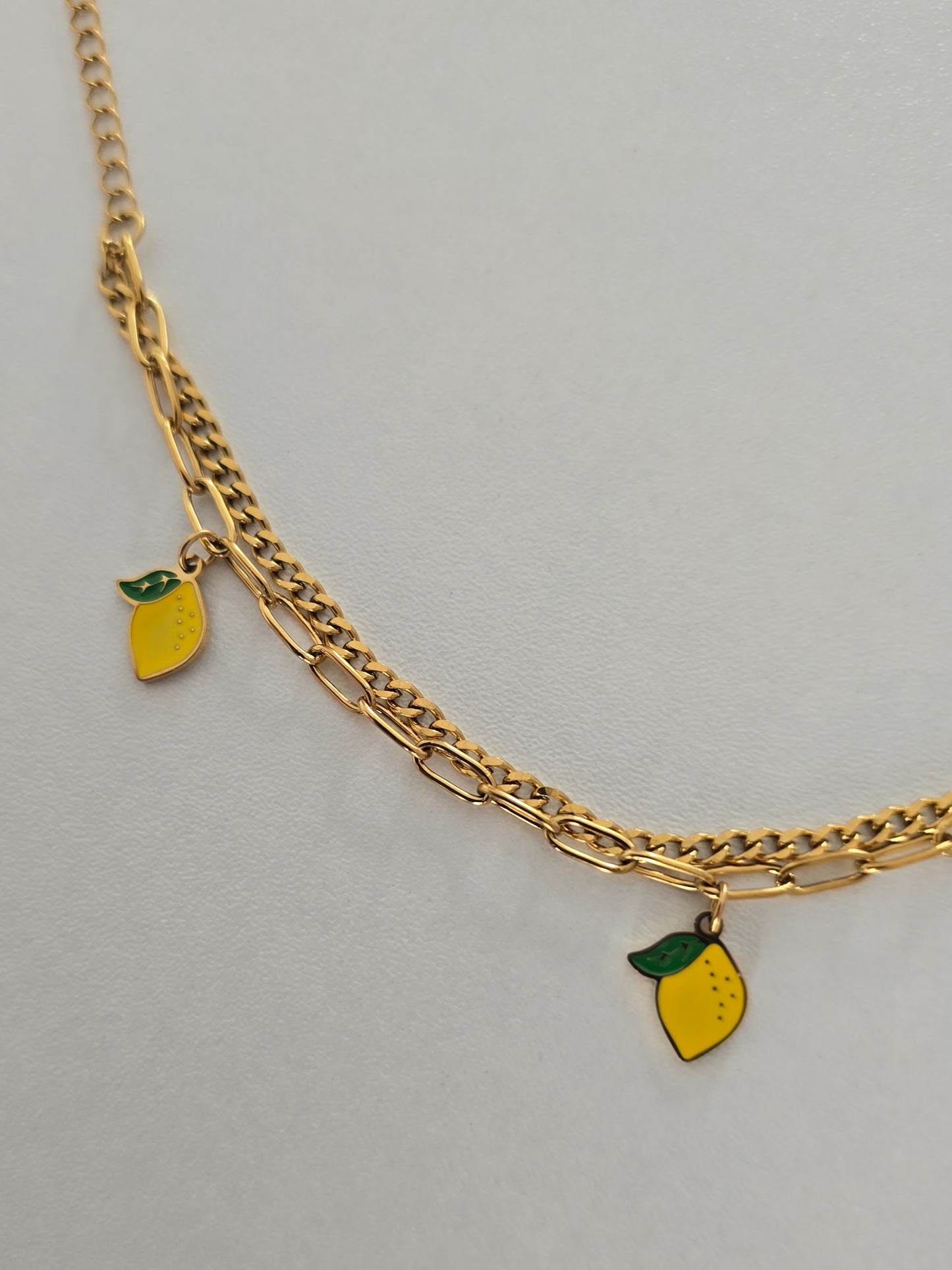 Bracelet double en acier inoxydable charms citron