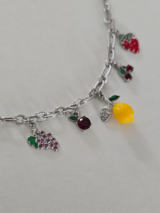 Bracelet en acier inoxydable charms citron