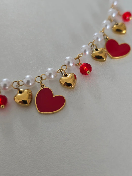 Bracelet charms cœurs amour 💕