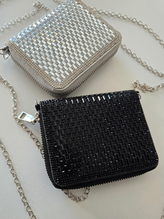 Porte-monnaie bling bling argenté ou noir