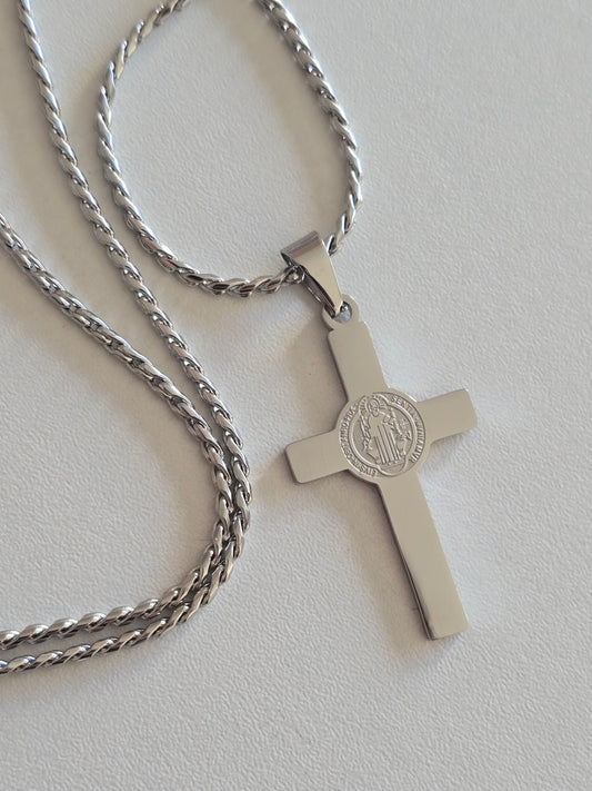 bijou masculin moderne en acier inoxydable, collier Fidèle