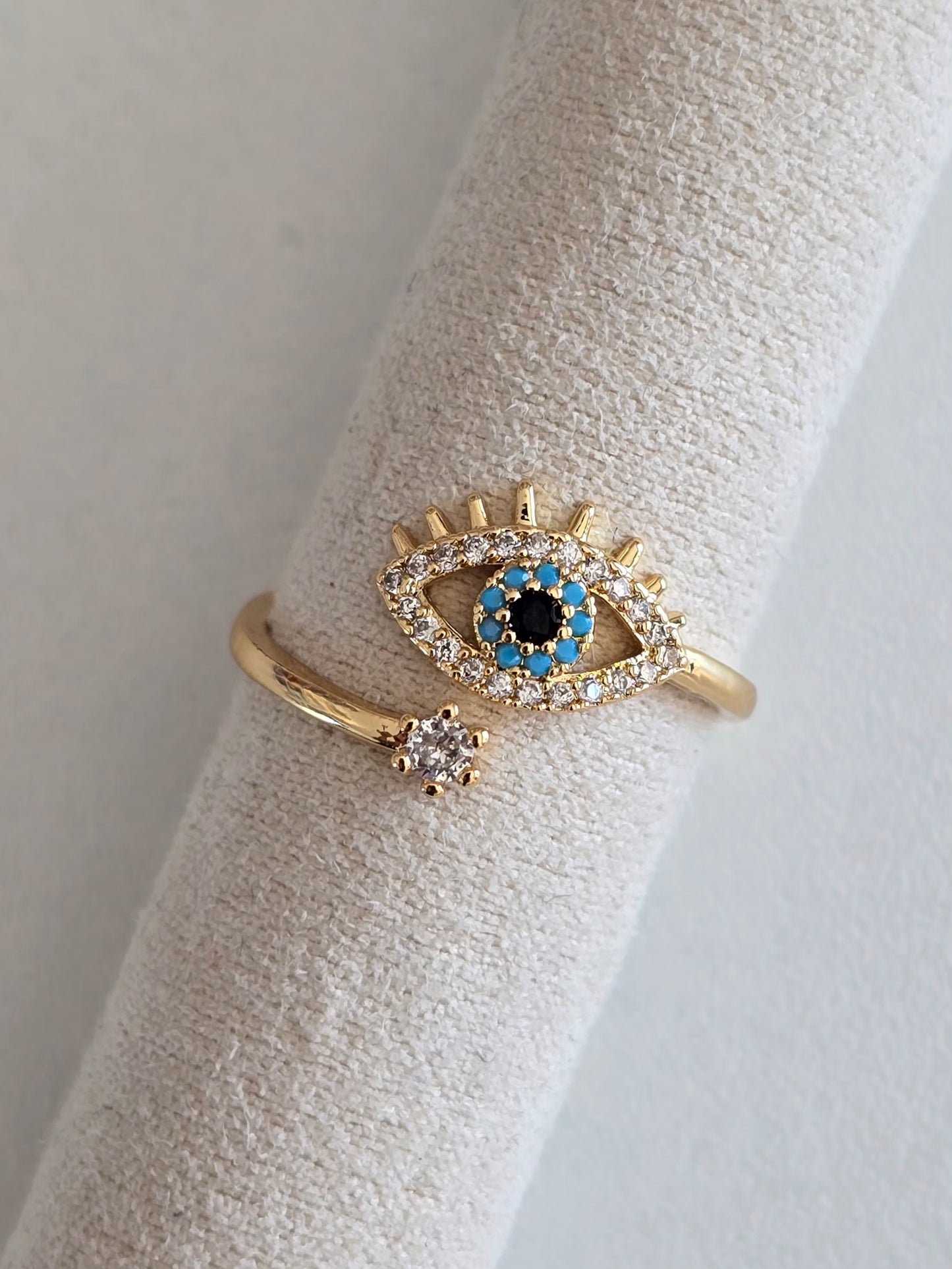 Bague fine et ajustable en acier inoxydable doré