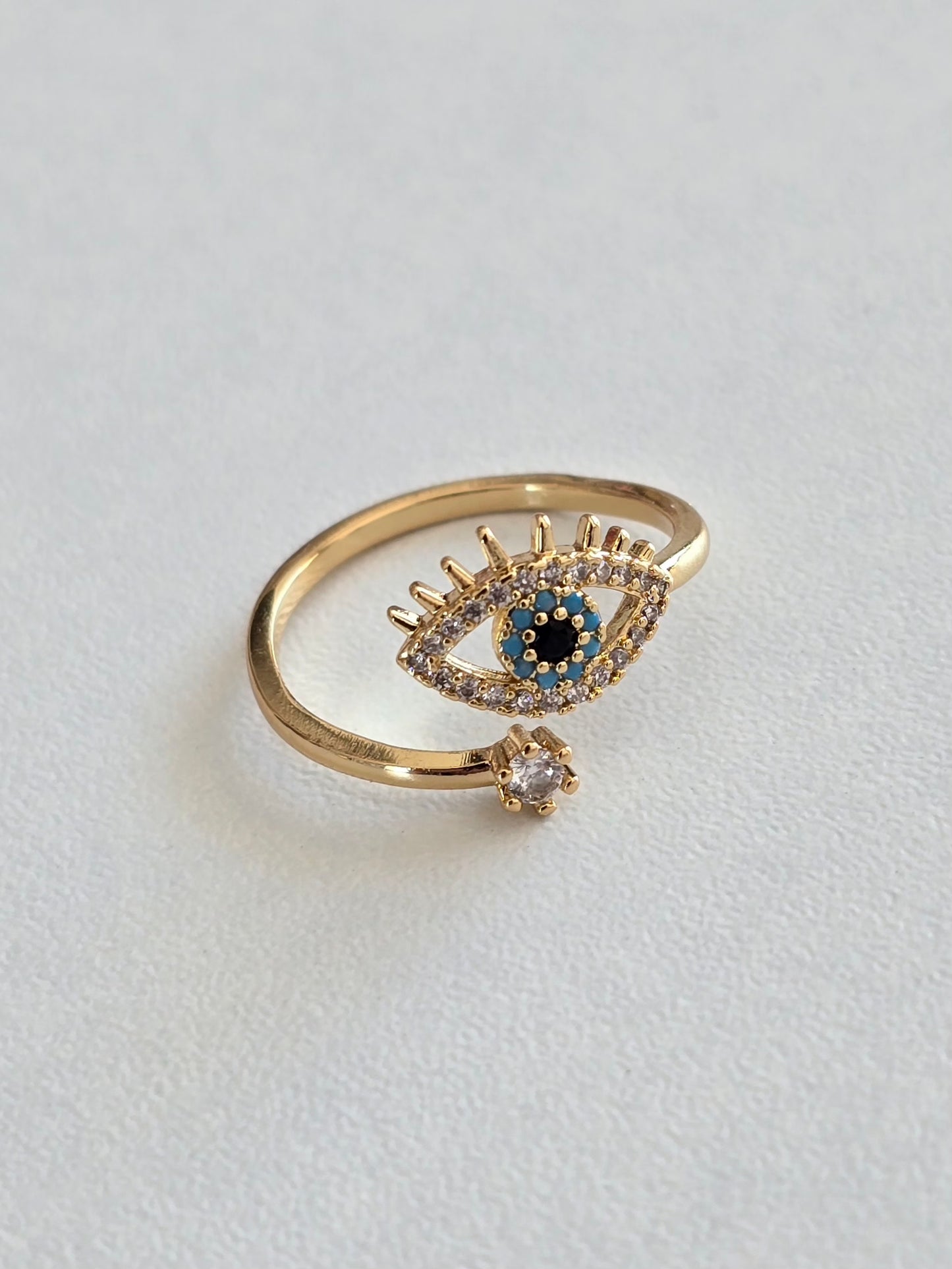 Bague ajustable, oeil décoratif brillant
