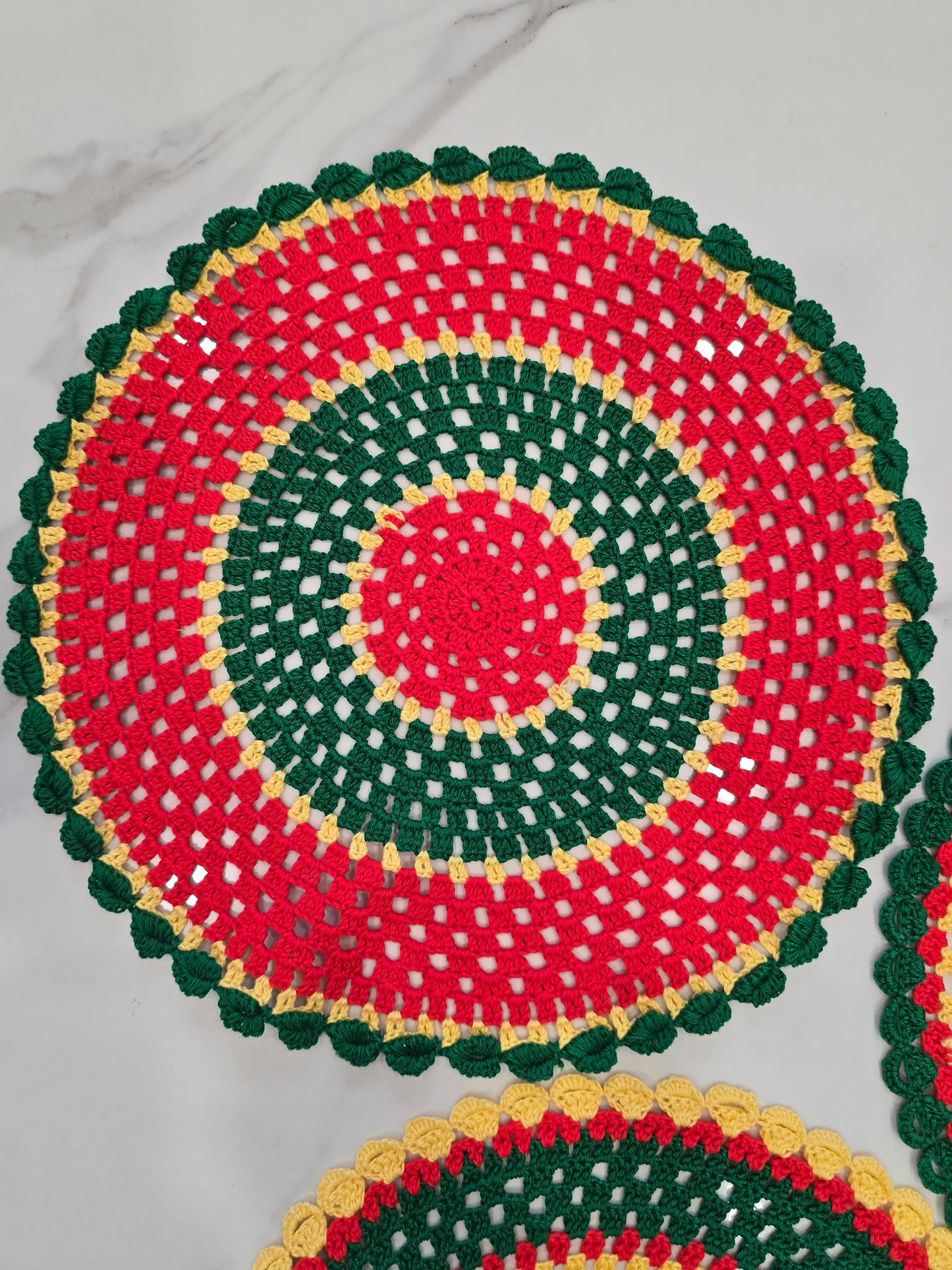 Lot de 3 napperons ronds