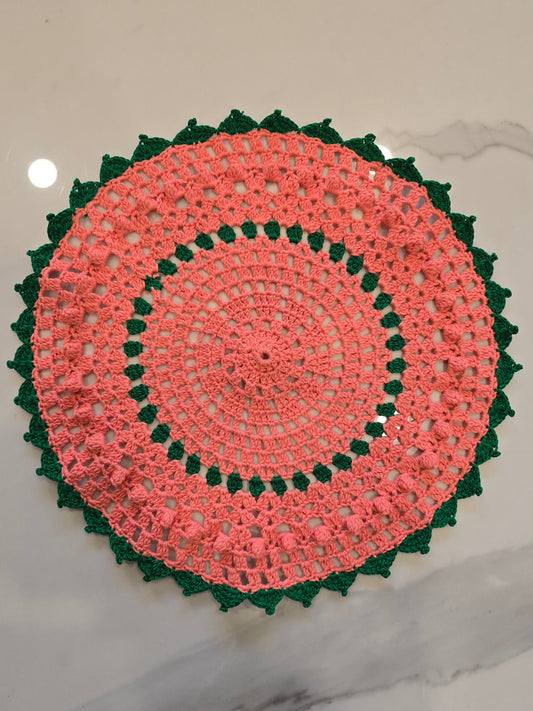 Napperon - Vert et Rose