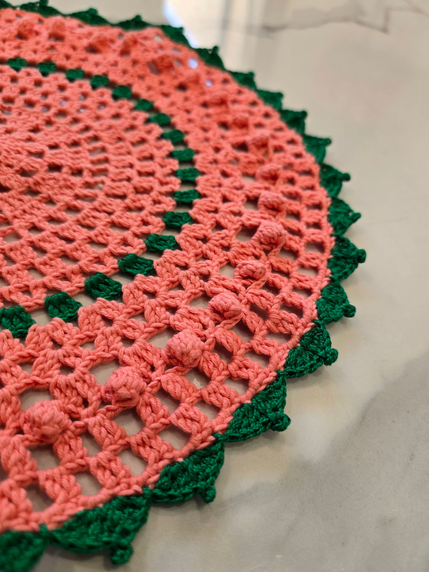 Napperon - Vert et Rose