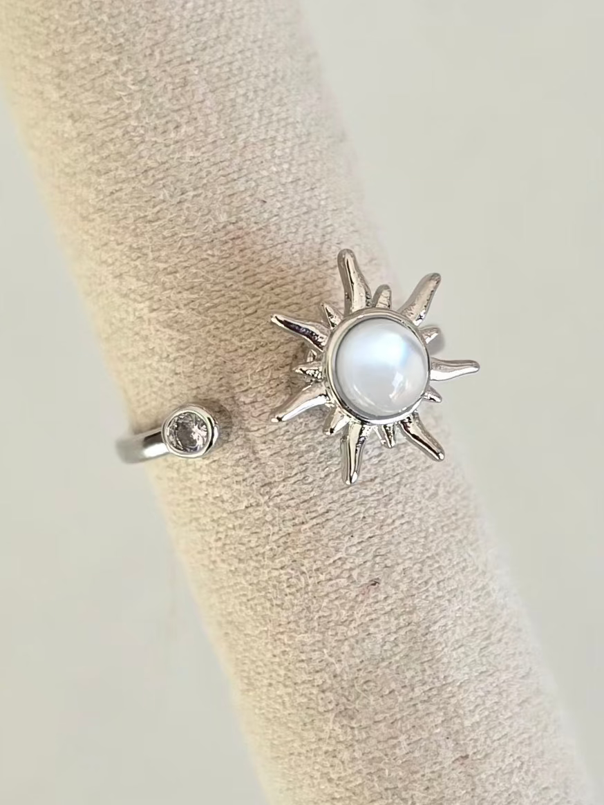 Bague en acier inoxydable argenté