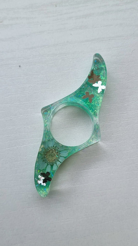 Bague de lecture / BlingFlower Green