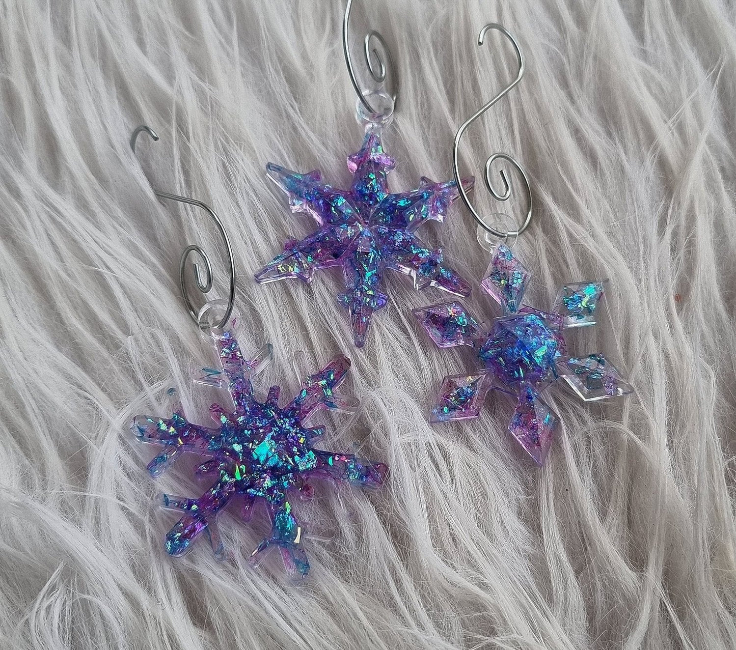 Lot de 3 flocons - Bleu/Violet