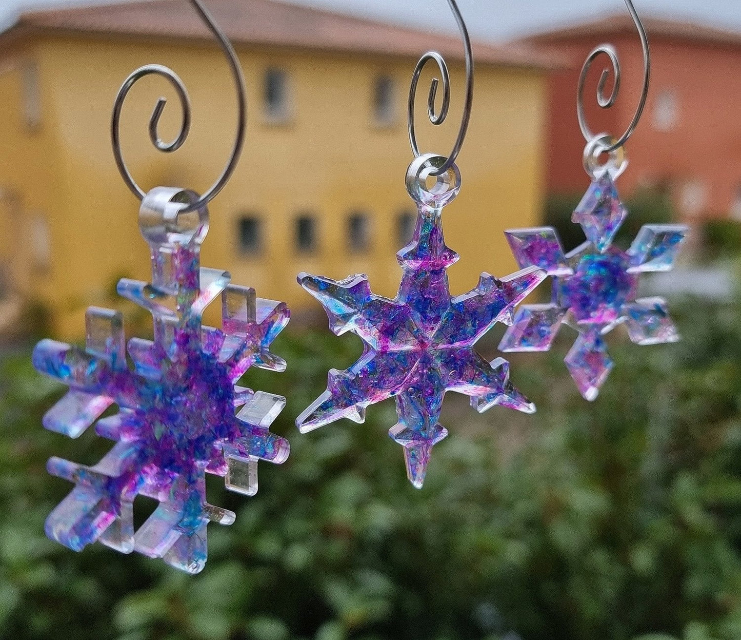 Lot de 3 flocons - Bleu/Violet