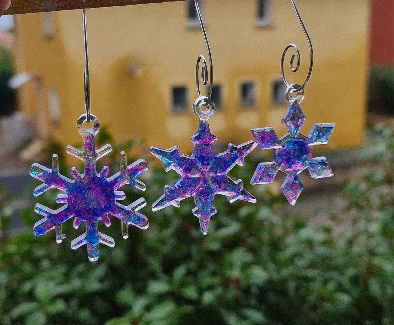 Lot de 3 flocons - Bleu/Violet