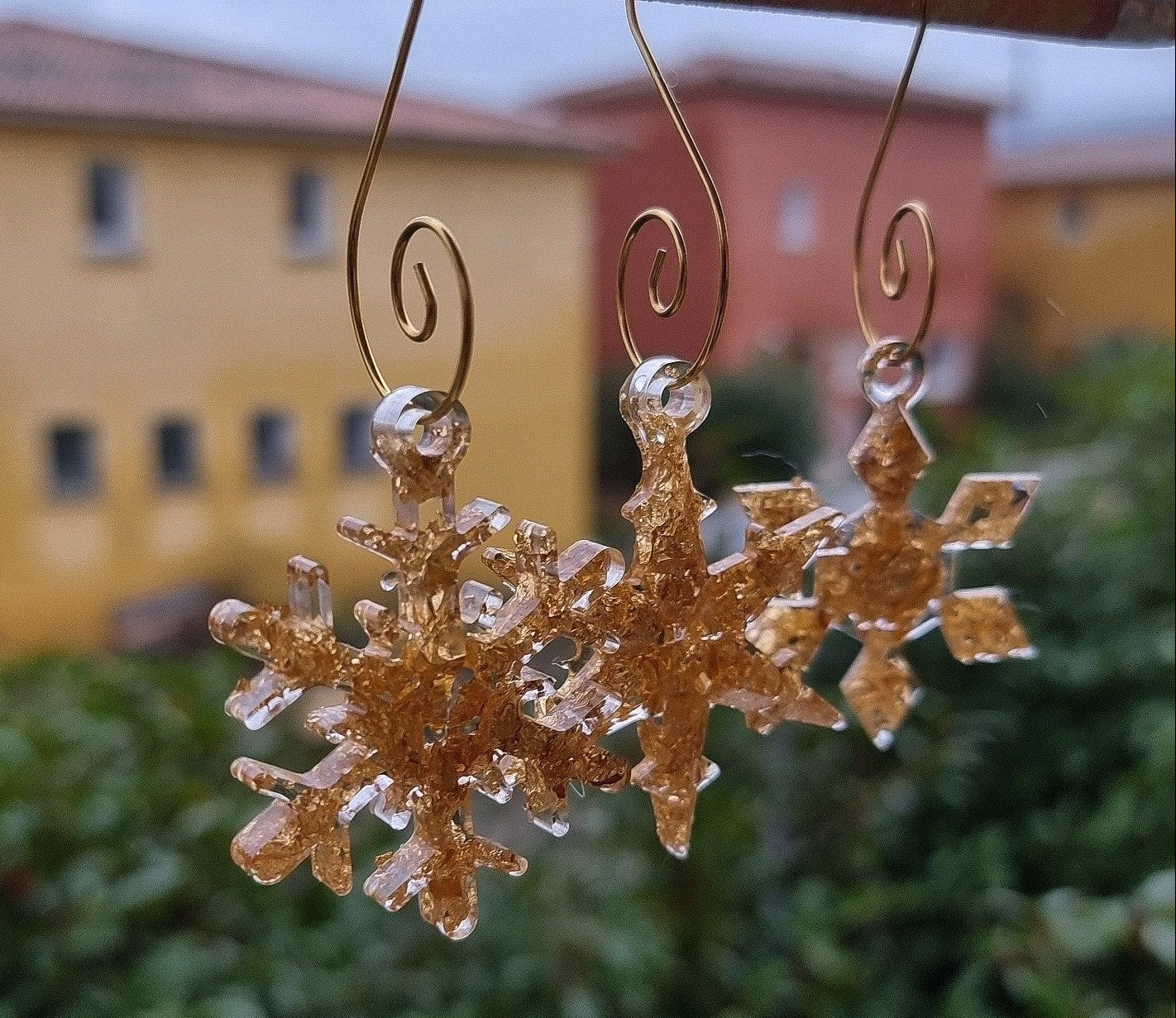 Lot de 3 flocons - Doré