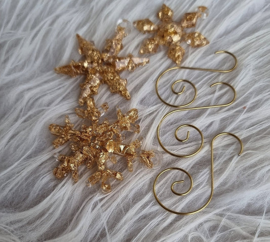Lot de 3 flocons - Doré