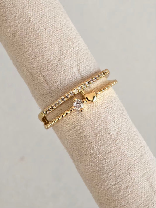 Bague Désir à double anneau fin doré