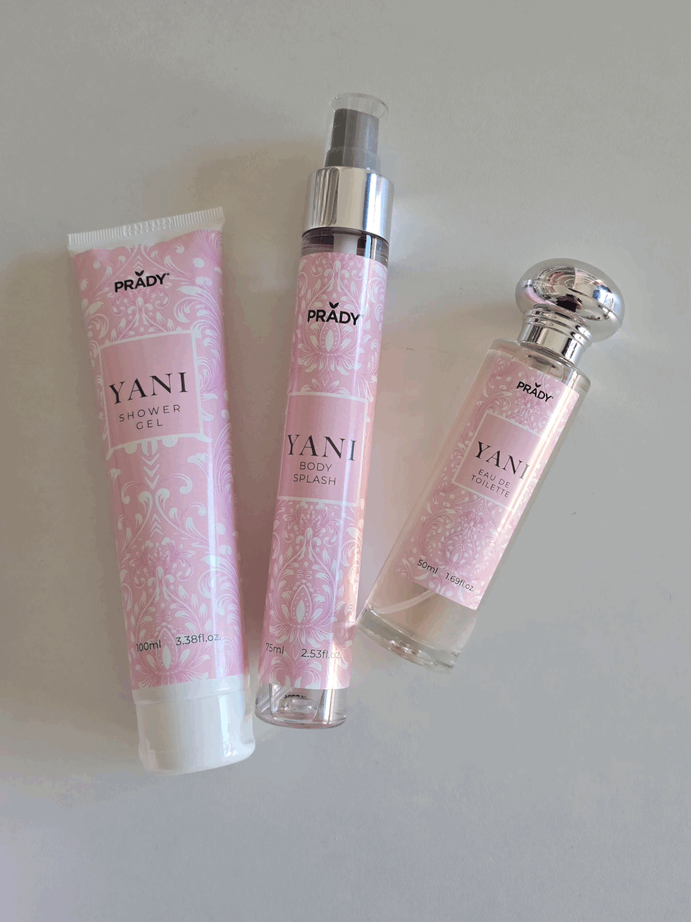 Coffret rose YANI pour femme avec trois produits