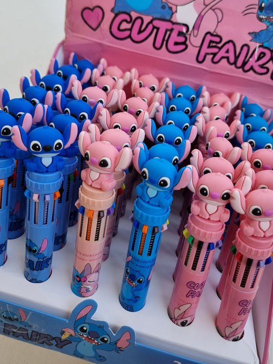 Stylo-bille 10 couleurs Stitch