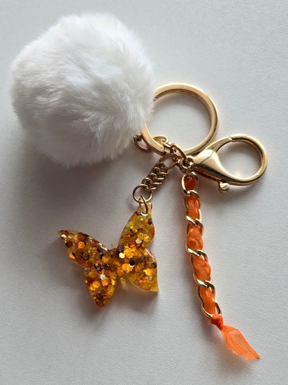 Porte-clé / Papillon orange
