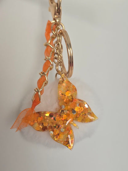 Porte-clé / Papillon orange