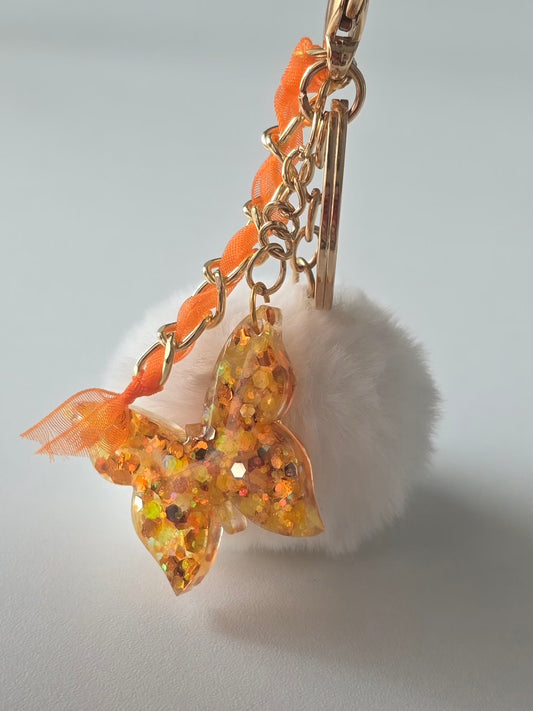 Porte-clé / Papillon orange