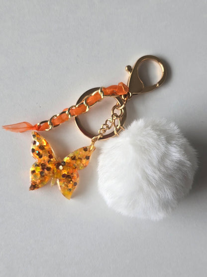 Porte-clé / Papillon orange