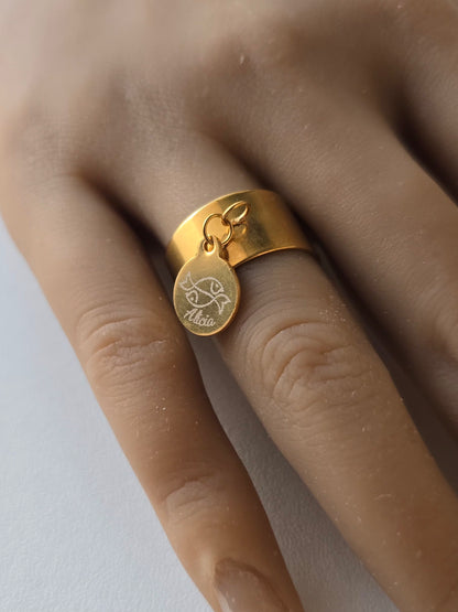 Bague avec médaillon personnalisé