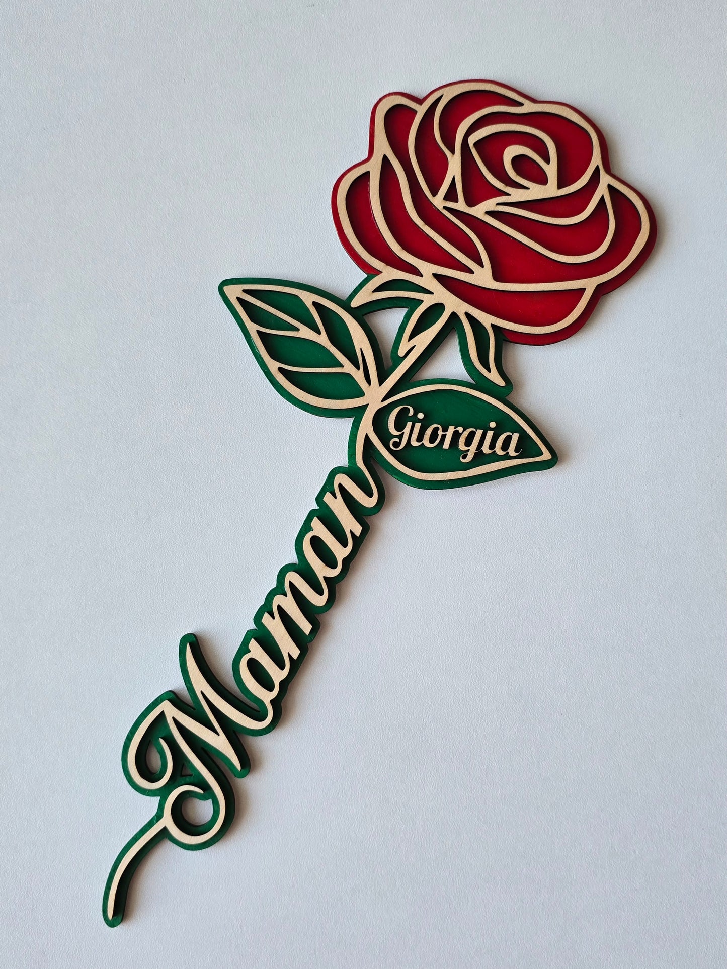 Fleur en bois personnalisée