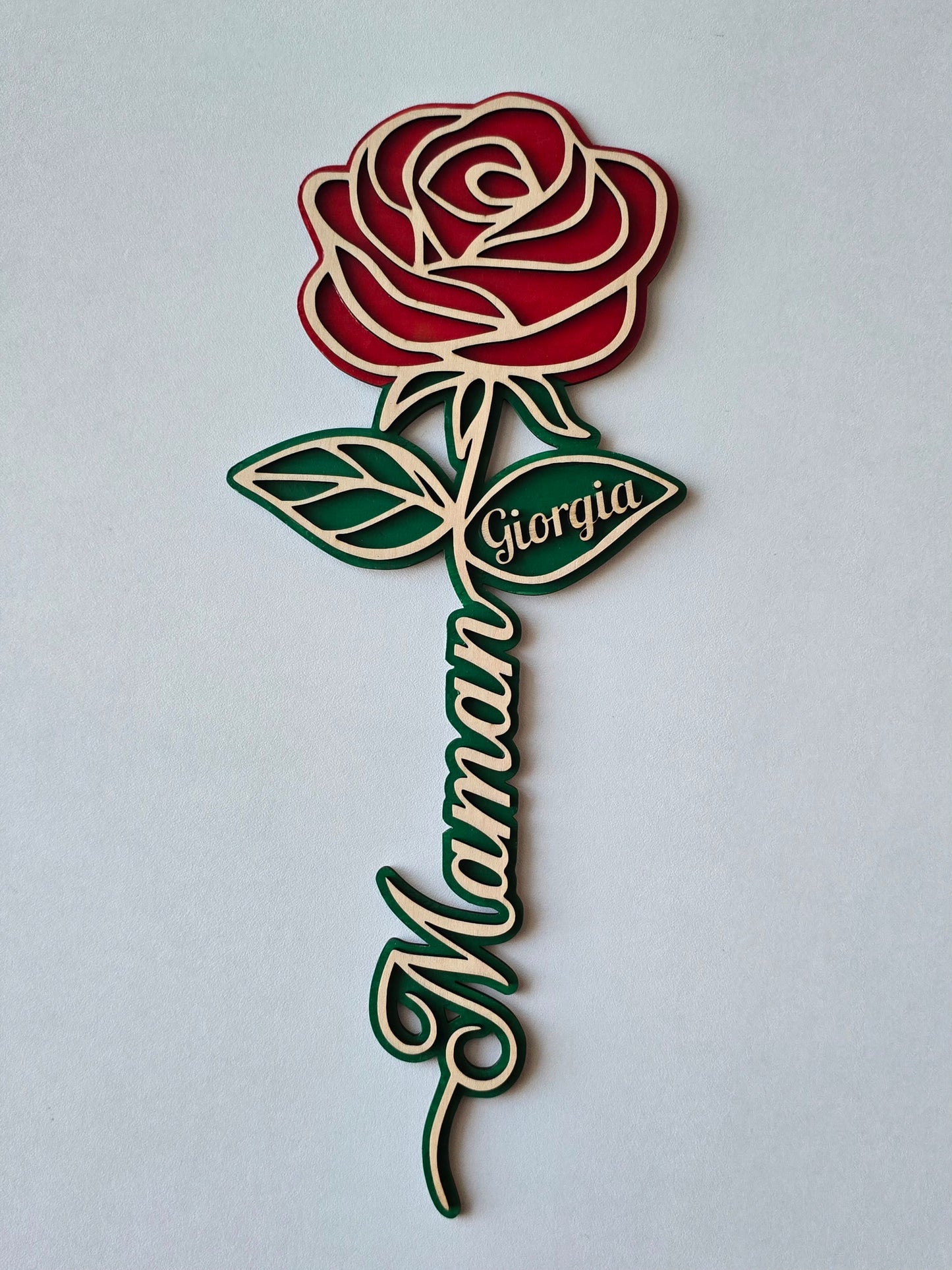 Fleur en bois personnalisée