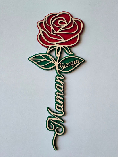 Fleur en bois personnalisée