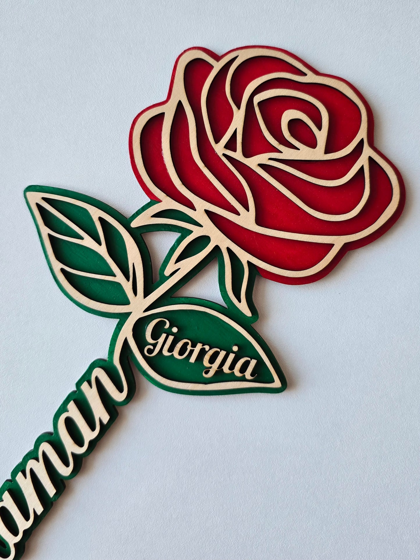 Fleur en bois personnalisée