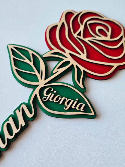 Fleur en bois personnalisée