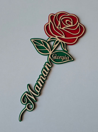 Fleur en bois personnalisée