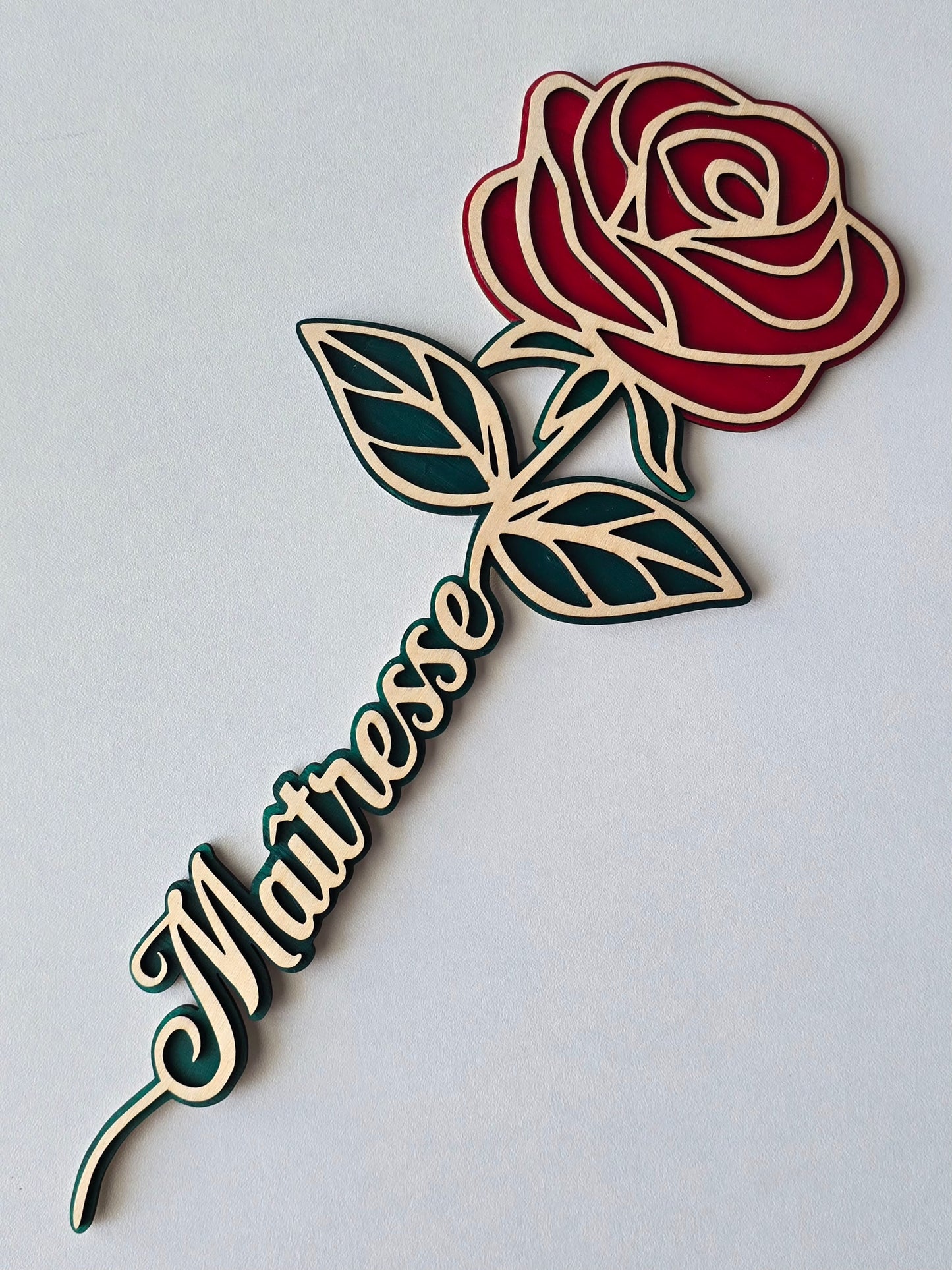 Fleur en bois personnalisée