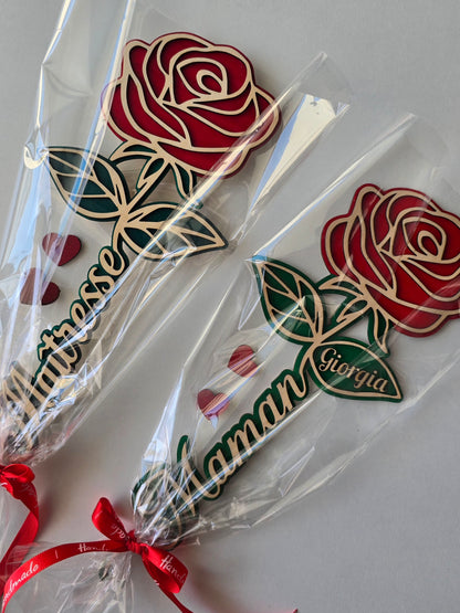 Fleur en bois personnalisée