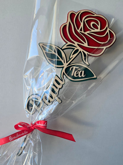 Fleur en bois personnalisée