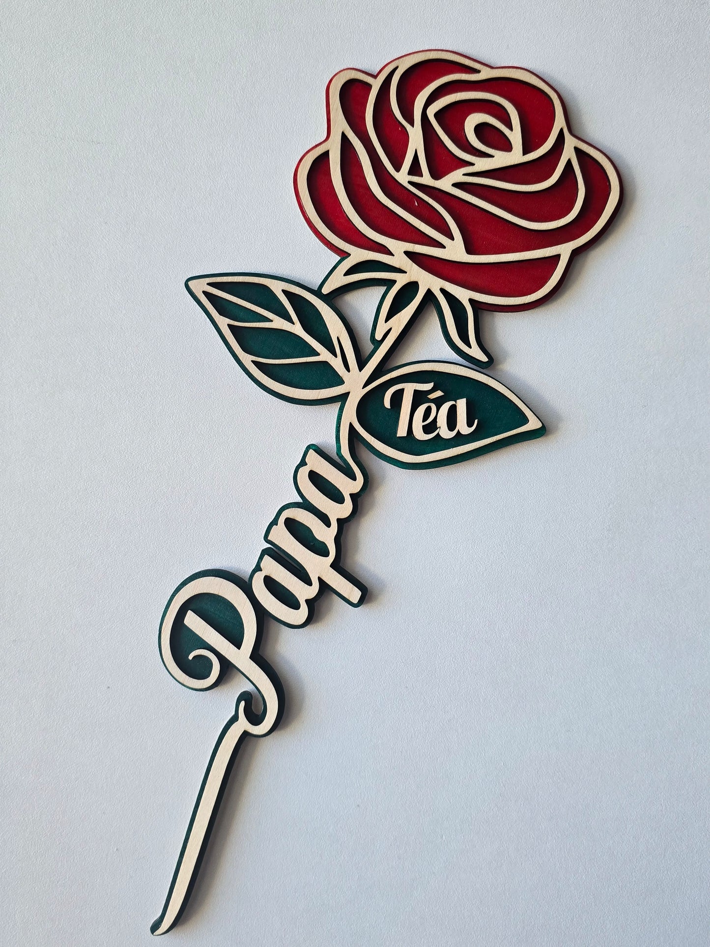 Fleur en bois personnalisée