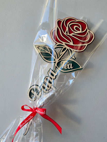 Fleur en bois personnalisée